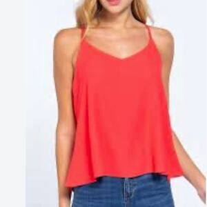 Coral orange camisole swing top, Gianni Bini womens small racerback top